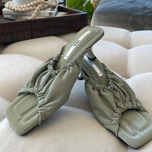 Brand new zara mint green kitten heels